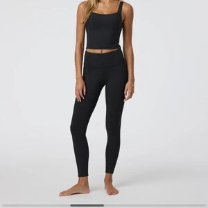 Vuori Rib Studio Black Leggings Size Small